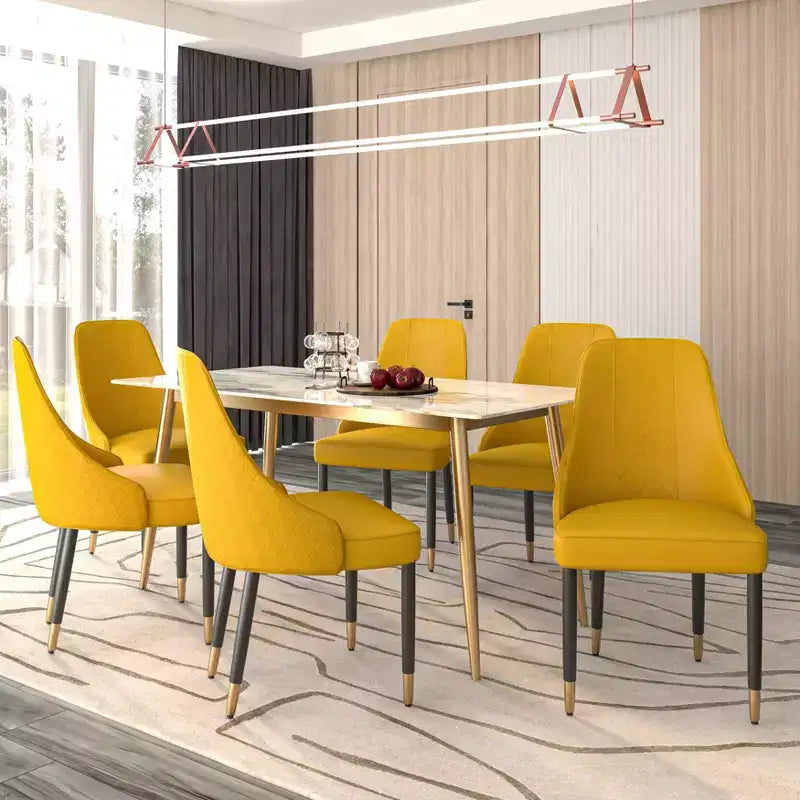 LeisureMod Allure Lot de 4 chaises de salle à manger modernes, assise et dossier rembourrés avec pieds en bois massif, chaises d'appoint contemporaines pour cuisine ou salle à manger