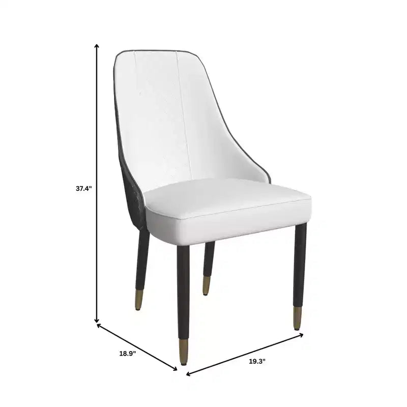 LeisureMod Allure Lot de 4 chaises de salle à manger modernes, assise et dossier rembourrés avec pieds en bois massif, chaises d'appoint contemporaines pour cuisine ou salle à manger