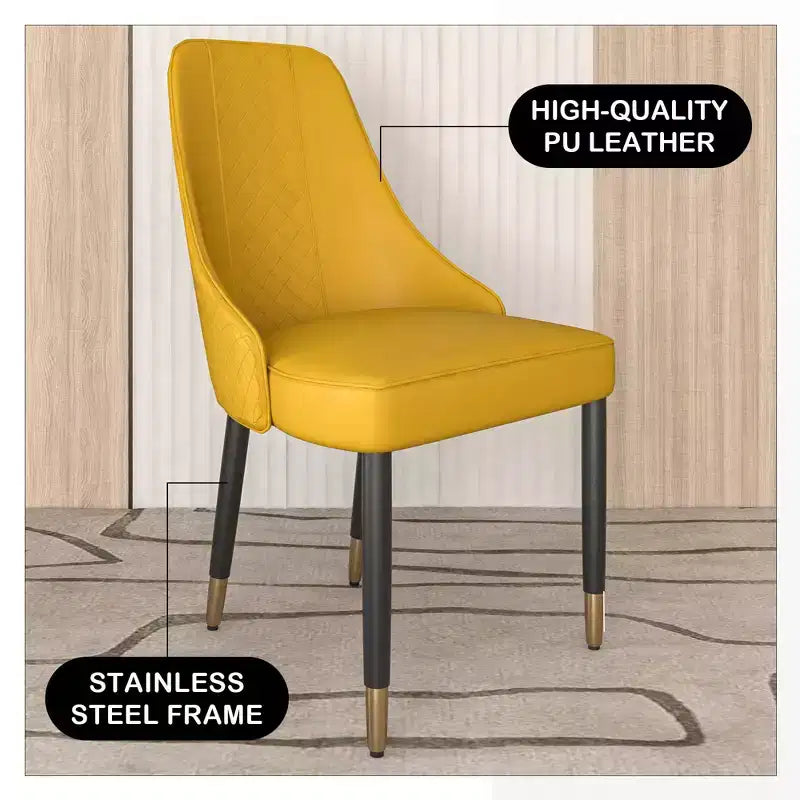 LeisureMod Allure Lot de 4 chaises de salle à manger modernes, assise et dossier rembourrés avec pieds en bois massif, chaises d'appoint contemporaines pour cuisine ou salle à manger