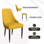 LeisureMod Allure Lot de 4 chaises de salle à manger modernes, assise et dossier rembourrés avec pieds en bois massif, chaises d'appoint contemporaines pour cuisine ou salle à manger