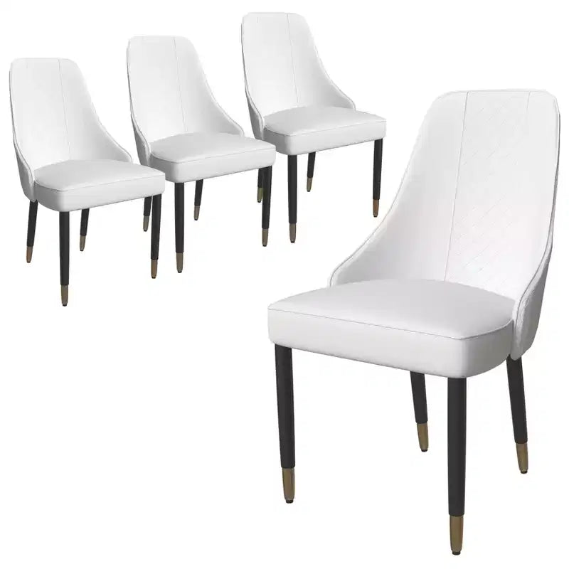 LeisureMod Allure Lot de 4 chaises de salle à manger modernes, assise et dossier rembourrés avec pieds en bois massif, chaises d'appoint contemporaines pour cuisine ou salle à manger