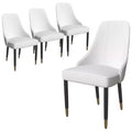 LeisureMod Allure Lot de 4 chaises de salle à manger modernes, assise et dossier rembourrés avec pieds en bois massif, chaises d'appoint contemporaines pour cuisine ou salle à manger