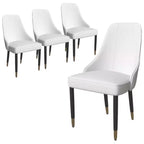 LeisureMod Allure Lot de 4 chaises de salle à manger modernes, assise et dossier rembourrés avec pieds en bois massif, chaises d'appoint contemporaines pour cuisine ou salle à manger