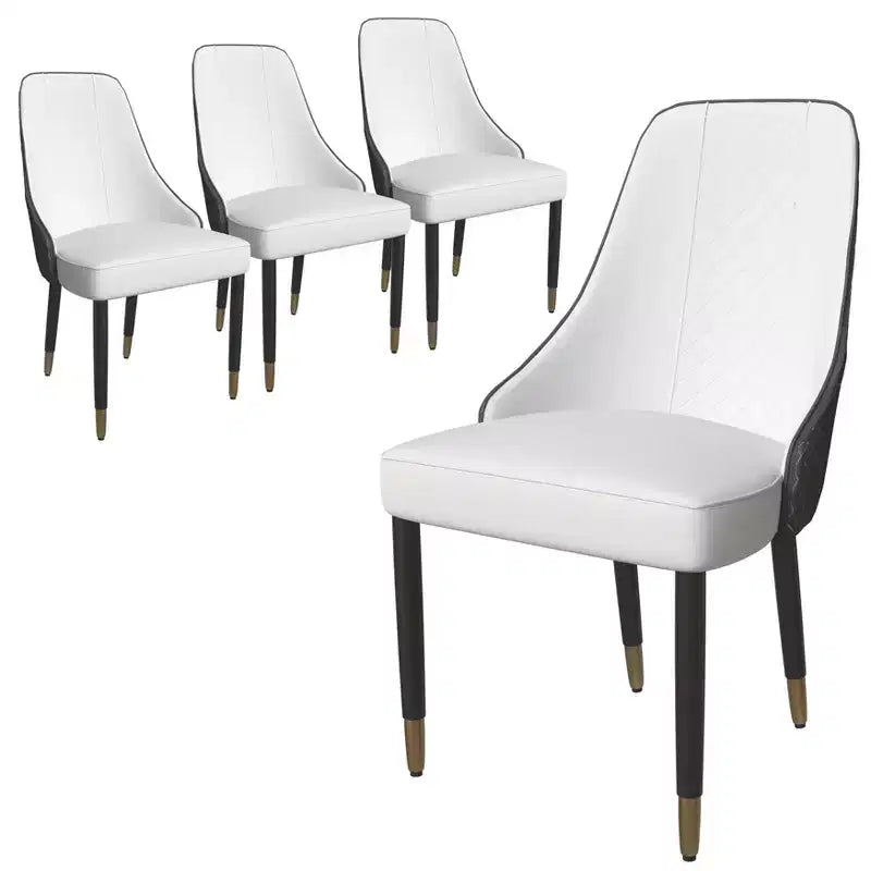 LeisureMod Allure Lot de 4 chaises de salle à manger modernes, assise et dossier rembourrés avec pieds en bois massif, chaises d'appoint contemporaines pour cuisine ou salle à manger
