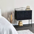 Commode avec 8 tiroirs et étagère à chaussures inférieure de style victorien Household Essentials, noire