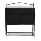 Commode avec 8 tiroirs et étagère à chaussures inférieure de style victorien Household Essentials, noire