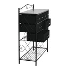 Commode avec 8 tiroirs et étagère à chaussures inférieure de style victorien Household Essentials, noire