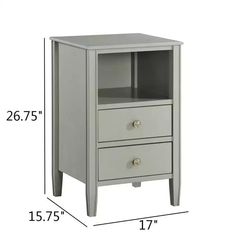 Table de chevet de rangement à 2 tiroirs Comfort Pointe Winsley