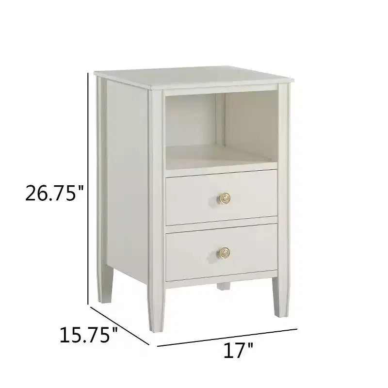 Table de chevet de rangement à 2 tiroirs Comfort Pointe Winsley