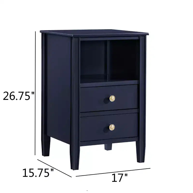 Table de chevet de rangement à 2 tiroirs Comfort Pointe Winsley