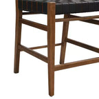 Tabouret de comptoir Christopher Knight Home Lumft 24.25 en bois d'hévéa et cuir tressé avec repose-pieds