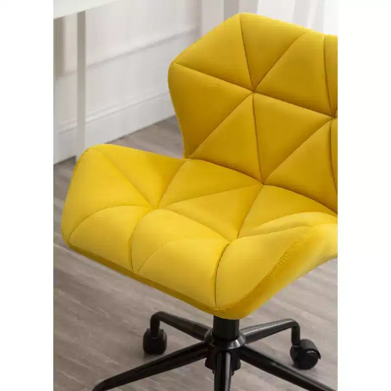 Chaise de bureau pivotante et réglable Eldon avec capitonnage en losanges, jaune