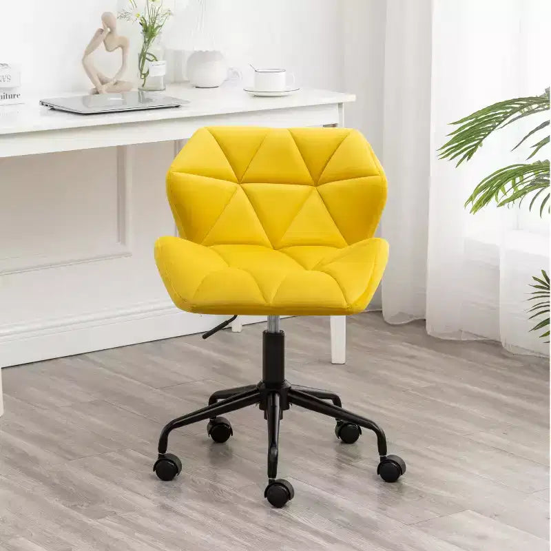 Chaise de bureau pivotante et réglable Eldon avec capitonnage en losanges, jaune
