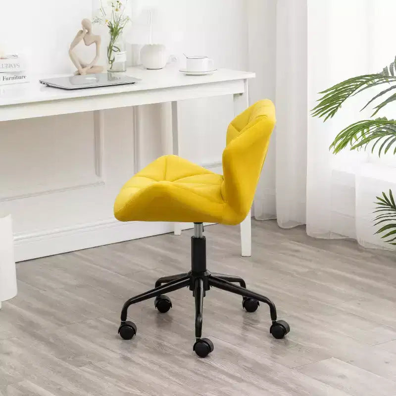 Chaise de bureau pivotante et réglable Eldon avec capitonnage en losanges, jaune