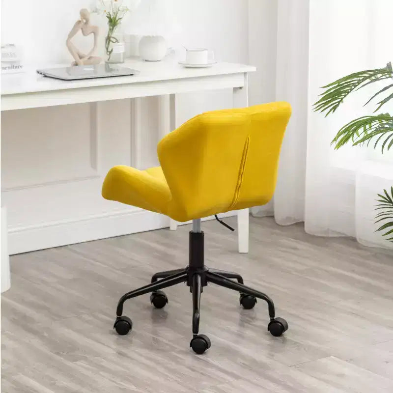 Chaise de bureau pivotante et réglable Eldon avec capitonnage en losanges, jaune