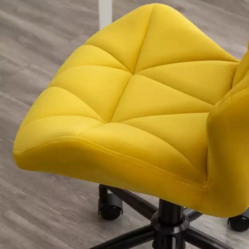 Chaise de bureau pivotante et réglable Eldon avec capitonnage en losanges, jaune