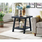 Table d'appoint Athènes contemporaine avec étagère en bois répliqué au fini noir
