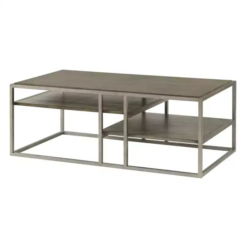 Table basse de salon Roundhill Furniture Padena avec étagère, en métal et bois
