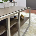 Table basse de salon Roundhill Furniture Padena avec étagère, en métal et bois