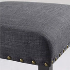 Chaises de salle à manger en tissu Biony Roundhill Furniture avec garniture cloutée, grises, lot de 2