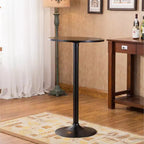 Table de bar ronde ajustable en métal noir Belham de Roundhill Furniture