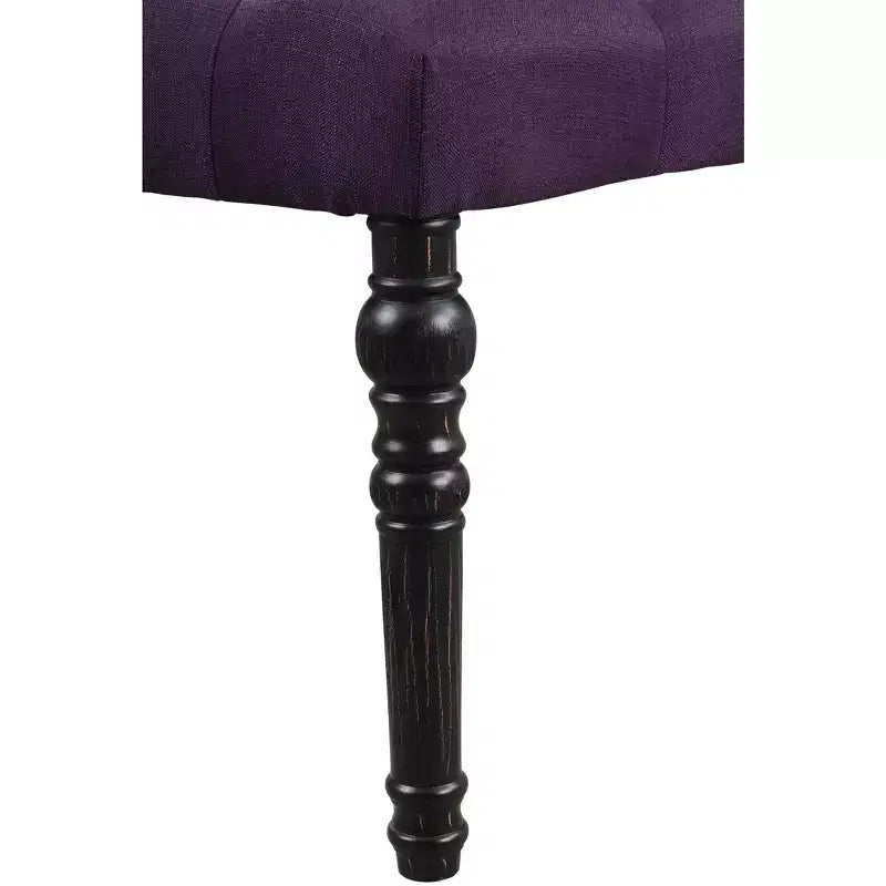 Banc de salle à manger capitonné en tissu avec pieds tournés Leviton, Violet