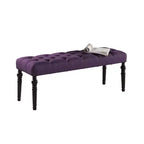 Banc de salle à manger capitonné en tissu avec pieds tournés Leviton, Violet