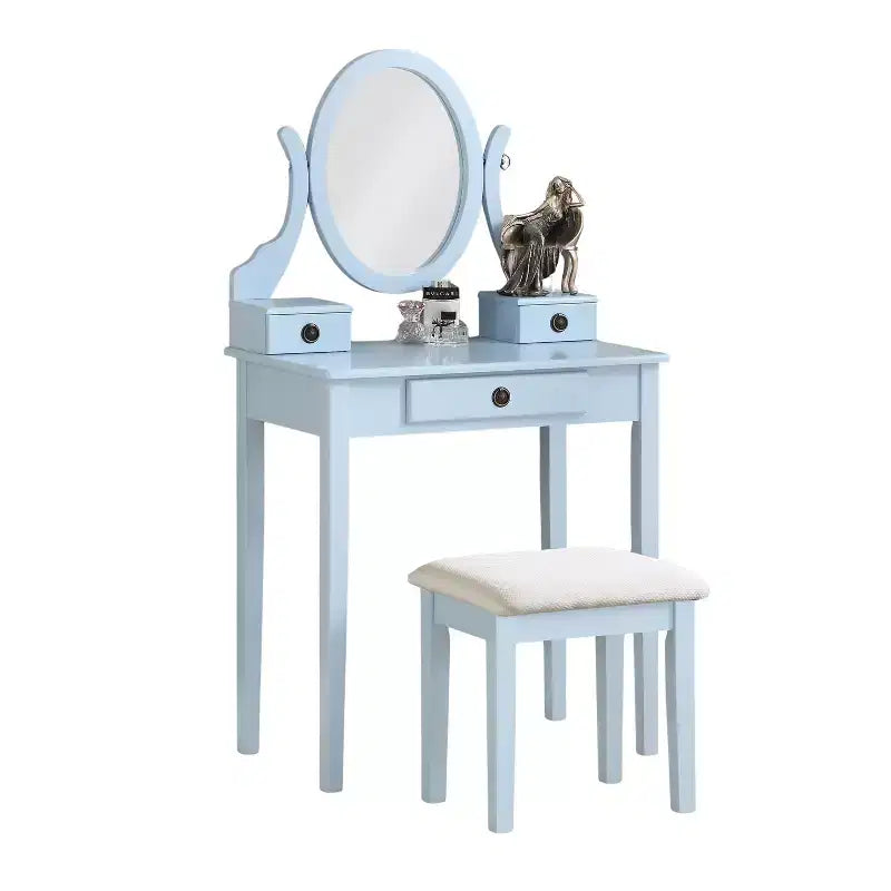Moniys Wood Moniya Coiffeuse et tabouret, bleu