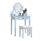 Moniys Wood Moniya Coiffeuse et tabouret, bleu