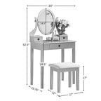 Moniys Wood Moniya Coiffeuse et tabouret, bleu