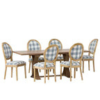Christopher Knight Home Derring Ensemble de salle à manger extensible 7 pièces en bois rembourré de style campagnard français