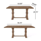 Christopher Knight Home Derring Ensemble de salle à manger extensible 7 pièces en bois rembourré de style campagnard français