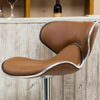 Tabouret de bar réglable et pivotant Roundhill Furniture Masaccio avec revêtement en similicuir, élévateur pneumatique et base chromée, caramel, lot de 2