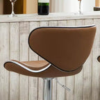 Tabouret de bar réglable et pivotant Roundhill Furniture Masaccio avec revêtement en similicuir, élévateur pneumatique et base chromée, caramel, lot de 2