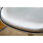 Tabourets de bar pivotants réglables en similicuir rembourré Roundhill Furniture Masaccio avec base chromée, argent, lot de 2