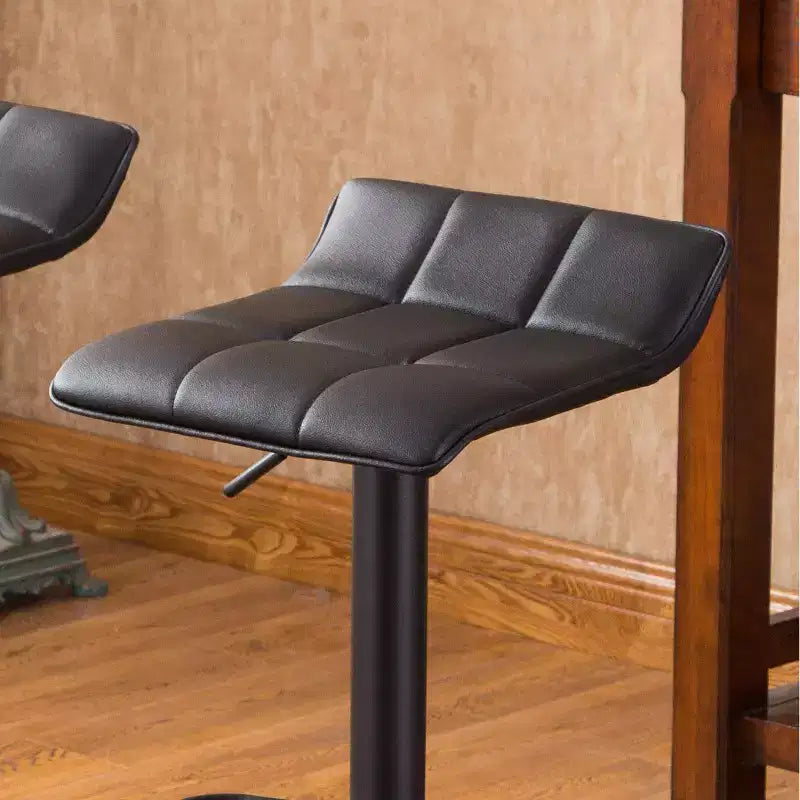 Tabouret de bar réglable pivotant en cuir reconstitué Roundhill Furniture Belham, noir, lot de 2