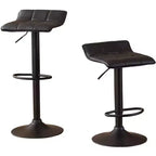 Tabouret de bar réglable pivotant en cuir reconstitué Roundhill Furniture Belham, noir, lot de 2