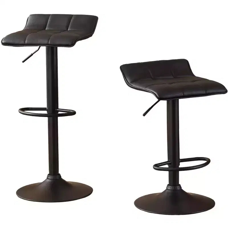 Tabouret de bar réglable pivotant en cuir reconstitué Roundhill Furniture Belham, noir, lot de 2