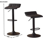 Tabouret de bar réglable pivotant en cuir reconstitué Roundhill Furniture Belham, noir, lot de 2