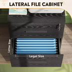 Meuble de rangement latéral en bois DEXYLLO à 2 tiroirs avec serrure, classeur pour le bureau et la maison, support d'imprimante avec mécanisme anti-basculement