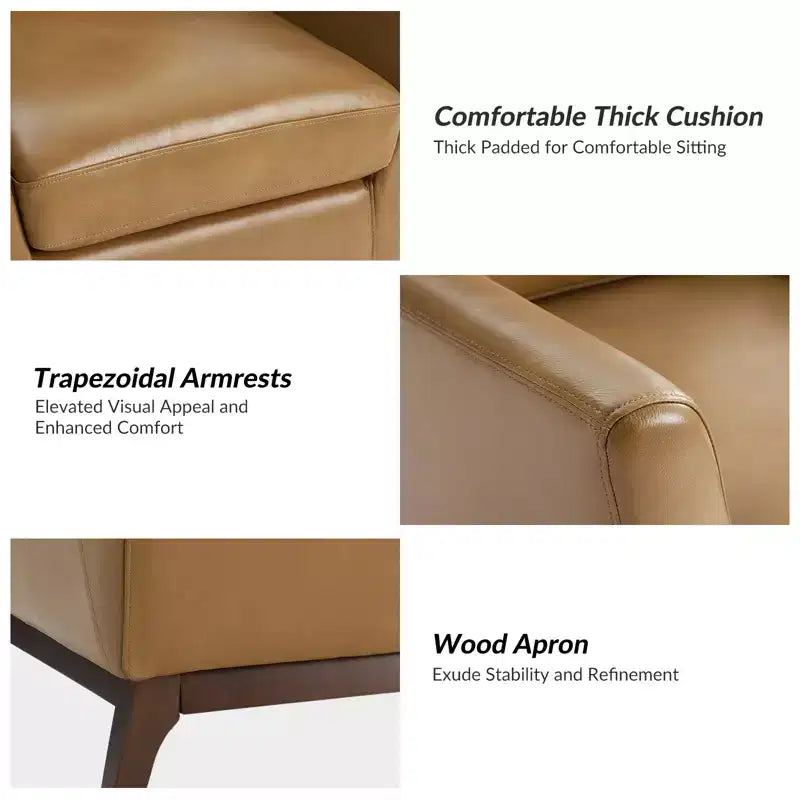 Fauteuil en cuir véritable Numitor Mid-Century Mordern | HULALA HOME