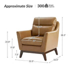 Fauteuil en cuir véritable Numitor Mid-Century Mordern | HULALA HOME