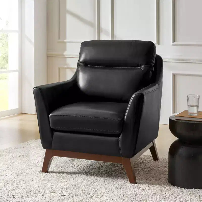 Fauteuil en cuir véritable Numitor Mid-Century Mordern | HULALA HOME