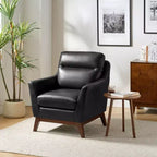 Fauteuil en cuir véritable Numitor Mid-Century Mordern | HULALA HOME