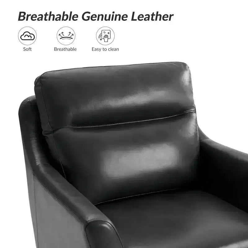 Fauteuil en cuir véritable Numitor Mid-Century Mordern | HULALA HOME