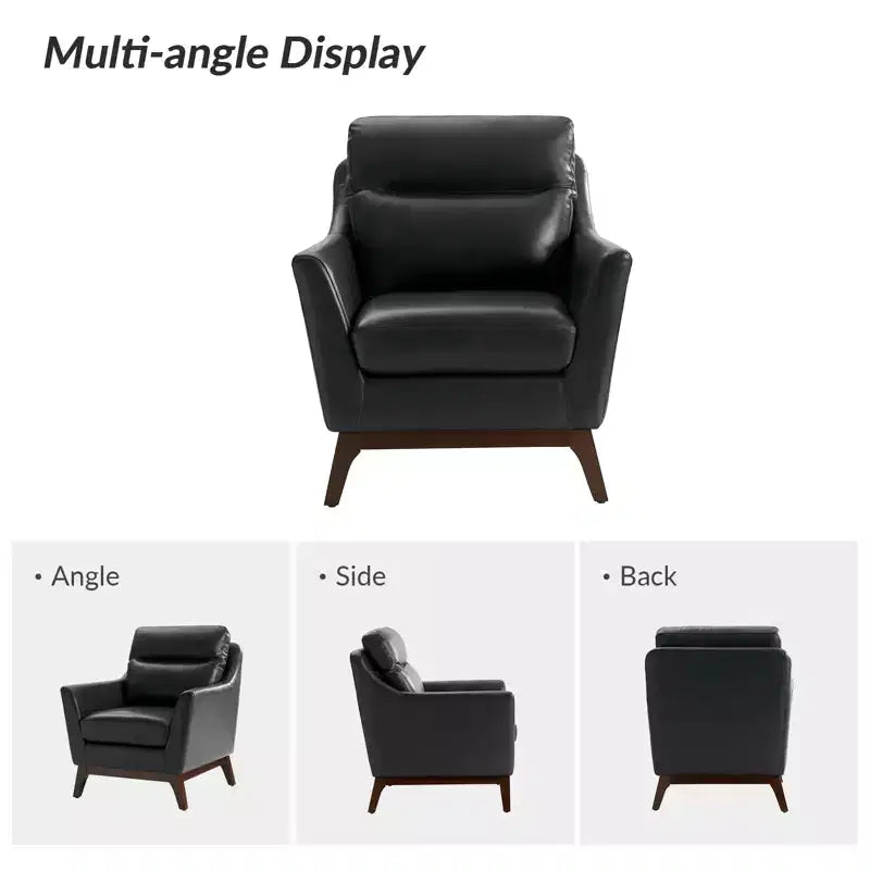 Fauteuil en cuir véritable Numitor Mid-Century Mordern | HULALA HOME