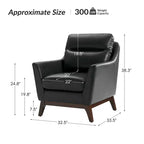 Fauteuil en cuir véritable Numitor Mid-Century Mordern | HULALA HOME