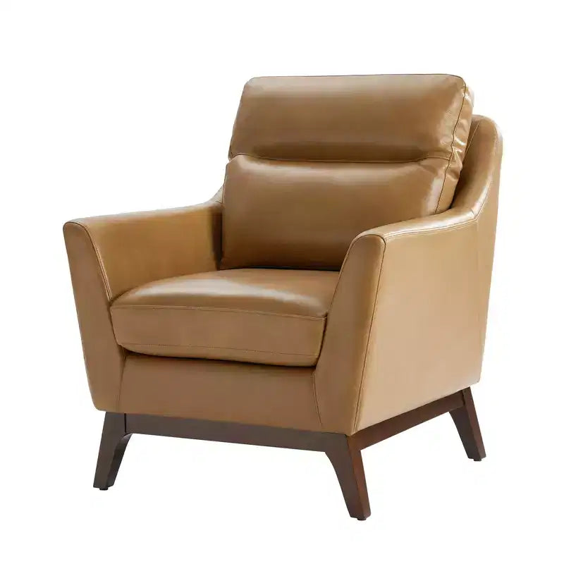 Fauteuil en cuir véritable Numitor Mid-Century Mordern | HULALA HOME