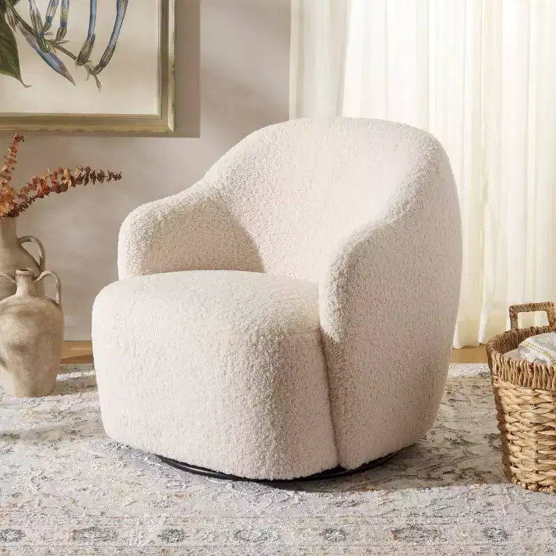 Fauteuil pivotant Theoden - ACH4524A - Blanc cassé - Safavieh