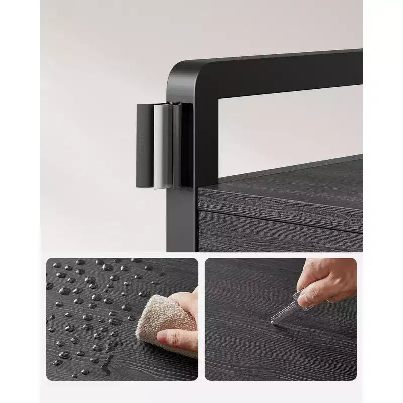 Meuble d'entrée VASAGLE avec banc et rangement à chaussures, porte-manteau avec banc à chaussures, 2 tiroirs en tissu, 10 crochets